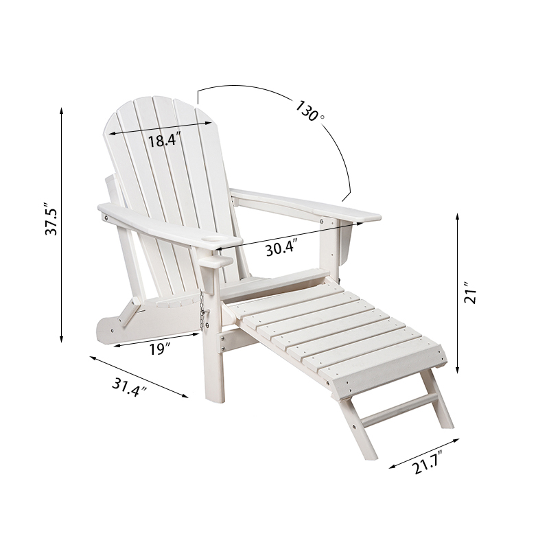 صندلی راحتی کلاسیک Adirondack قابل تنظیم با عثمانی